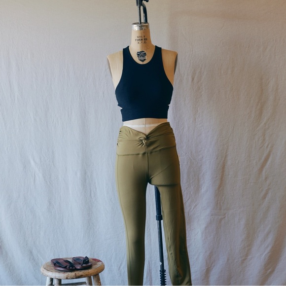 Free People Movement Breathe Deeper Leggings in Dusted Military - Picture 5 of 12
